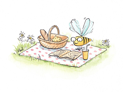 Bee Picnic colourcollective drawing illustration watercolour