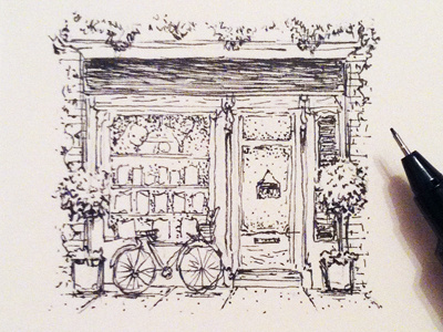 The Little Bookstore drawing illustration pen