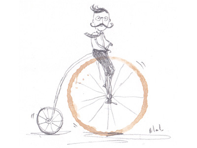 Penny Farthing book drawing illustration penny farthing