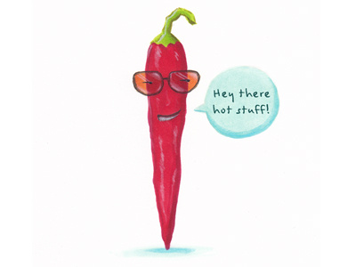 Cheeky chilli chilli illustration valentines day