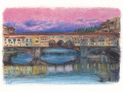 Ponte Vecchio - Florence drawing florence italy pastel