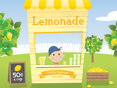 The Lemonade Stand illustration vector