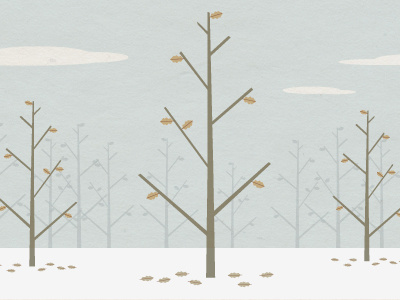 Shades of Winter digital illustration leaves minimal trees vector winter