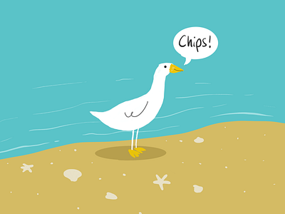 Seagull digital illustration minimal seagull