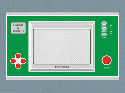 Game & Watch digital game and watch illustration minimal nintendo retro vector