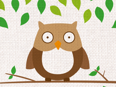 Owl branch craft leaves owl