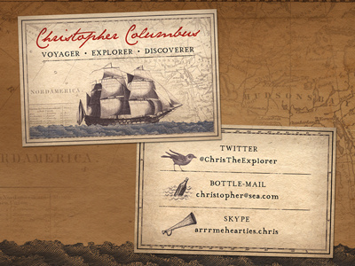 Christopher Columbus Business Card Concept business card christopher columbus identity