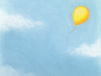 Balloon in the Clouds balloon clouds illustration pastel