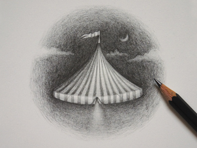 The Magical Miniature Circus circus drawing illustration magical miniature pencil