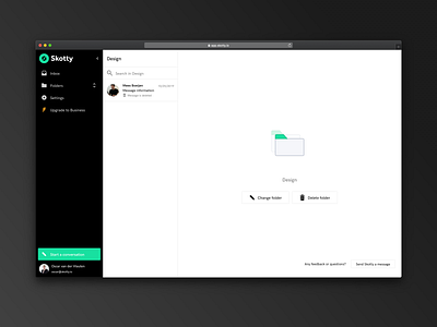 Skotty application for businesses design encryption privacy ux web app