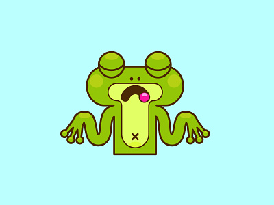 frog design illustration весело забавный значок иконки логотип лягушка лягушонок мило милый минимализм смайл
