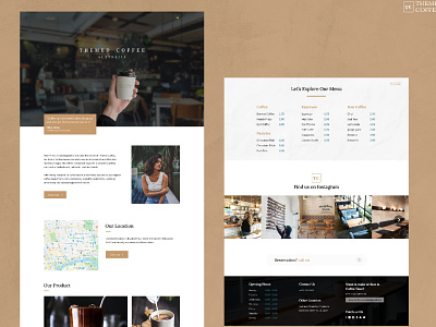 Themed Coffee Landing Page design minimalism minimalist ui web