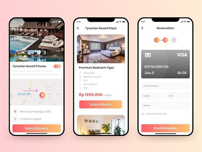 Hotel Booking Gradient Style uidesign uxdesign hotelbooking