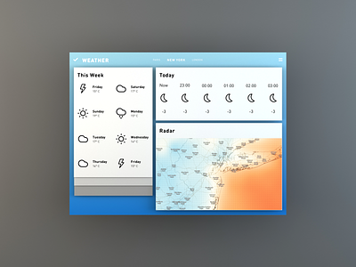 Weather App in 3D 3d app blck blckos concept operating system maya os paper design vector weather app ui