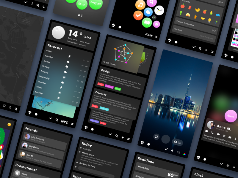 Apps - Night Mode vectoros vector preview paper design concept operating system concept blckos blck apps