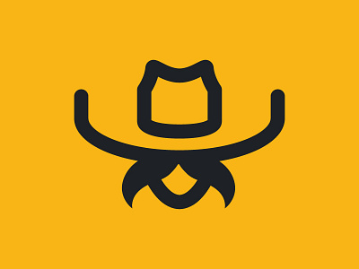 Cowboy Dribbble brand cowboy cowboy hat embroider logo mark icon symbol mustache