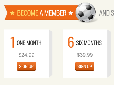 Become a Member membership package soccer