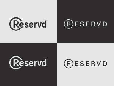 Reservd v3 black and white concept logo reservation