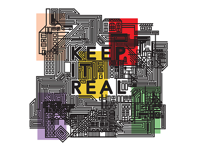 Keep It Real city illustration line art poster richmond