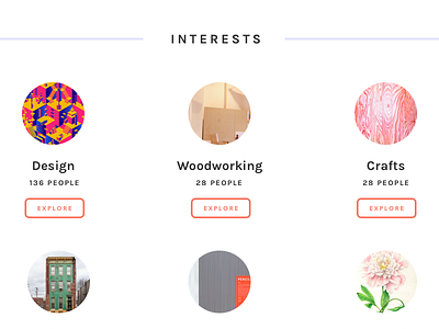 Interests buttons dashboard explore homepage interests ui user interface ux