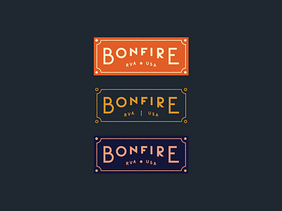 Bonfire Badges badge bonfire brand typography vintage