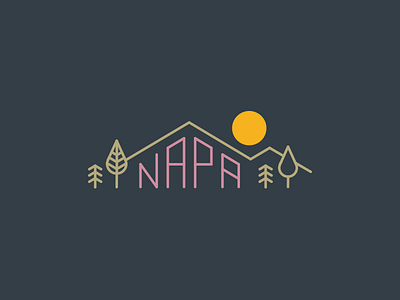 Napa hills illustration mountains napa napa valley typography valley