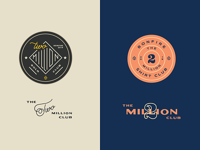 The Two Million Club badge bonfire enamelpin lettering million pin pin badge typography