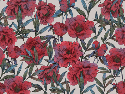 lush peonies background design pattern полиграфия флора
