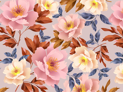 Floral seamless pattern for surface design