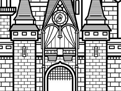 Cinderella Castle castle cinderella disney illustrator line art magic kingdom vector wishes