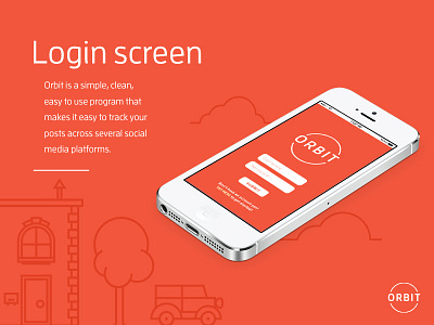 Orbit Login Screen android app branding icons interface ios orbit simple social media ui ux