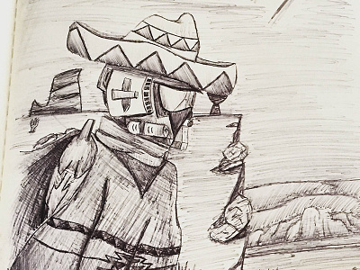 Tex-Mechs ballpoint digital inktober mecha photoshop robot sketch sketchbook tex western