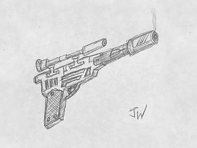 Smoking Blaster ballpoint doodle line pew rough sketch star wars