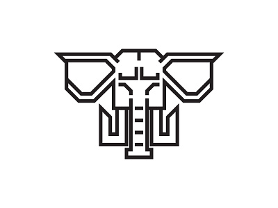 Warm Up – Elephant Icon animal elephant geometric icon illustrator line art monoweight vector