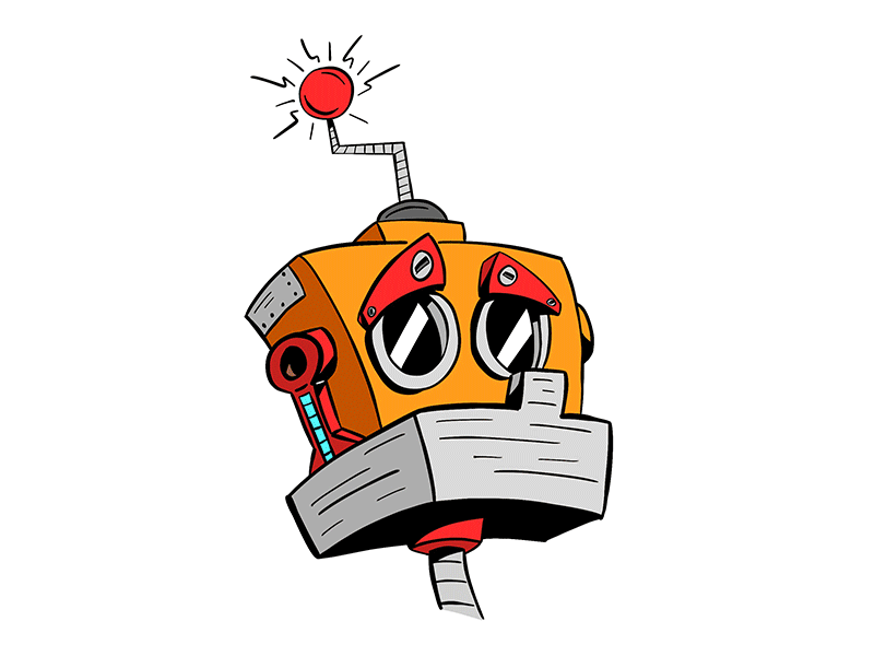 Bummer Bot Colorized character doodle illustration ink ipad pro procreate robot sad