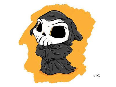 Little Skull Wizard Digital character color digital ipad pro monster procreate robe skeleton skull