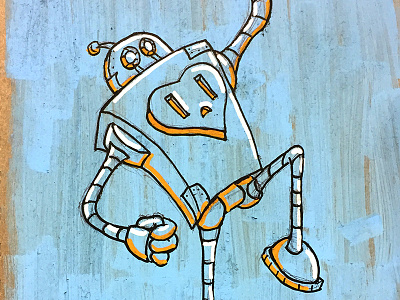 Posca Robot cartoon character ink marker original paint posca robot