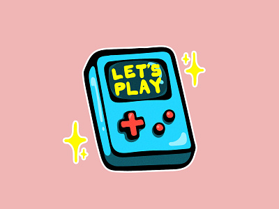 Let's play animation character character animation dandy design digitalart draw drawing game gameboy gamer games illustration illustrator mushroom play sketch stars sticker vector