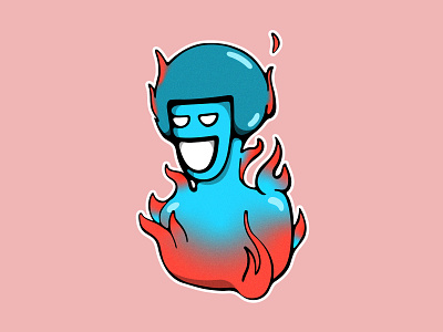 Burning Shroom animation character design digitalart draw drawing drawn fire illustration mushroom mushrooms on fire sketch sticker vector