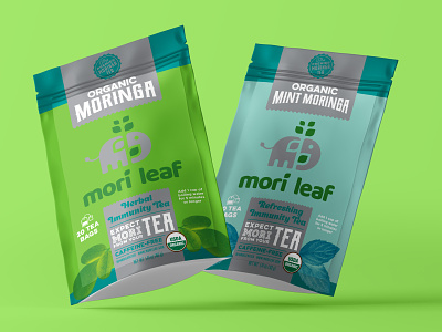 Mori Leaf pouch branding moringa packaging pouch tea