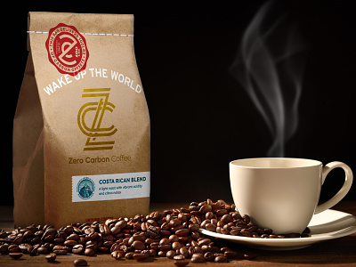 Zero Carbon Coffee branding coffee packaging