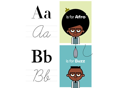 A is for Afro B is for Buzz illustration