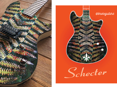 Guitar design concept for Shecter. artwork branding design guitar photoshop product design