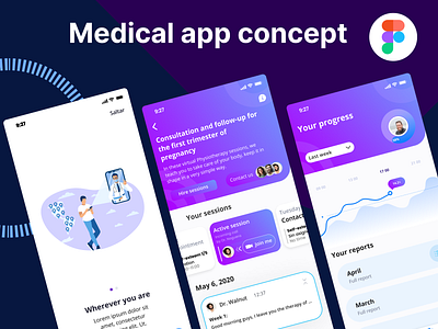 Concept fo medical application app mobile