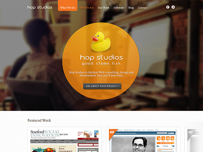 Hop Studios Redesign 2012 duck home view hop studios redesign website