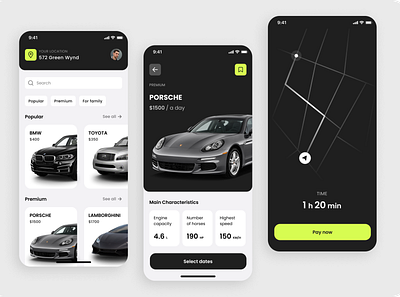 Car Rental App app car mobile rental ui