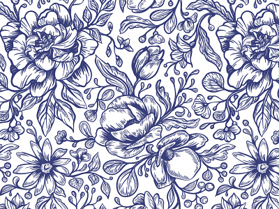 Illustration of graphic flowers and leaves decoration drawing illustration