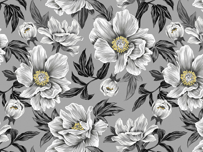 Seamless pattern with flowers art