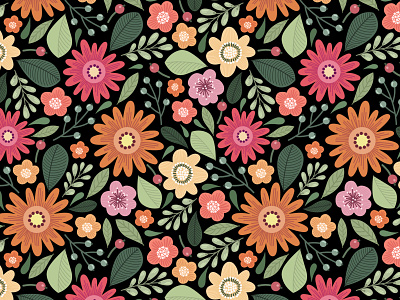 Seamless floral pattern decoration