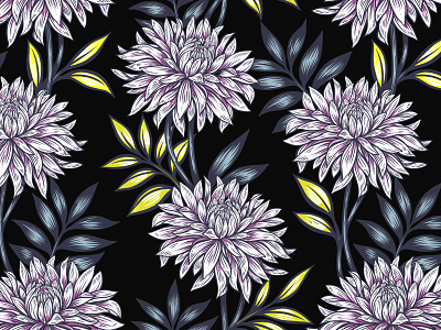 Chrysanthemum seamless pattern design